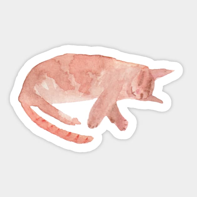 Sleepy Orange Kitty Sticker by quirkyandkind